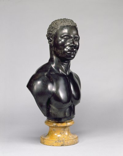 Férfi mellszobor, 1758 körül (fekete mészkő és sárga márvány) (lásd még 281574) alkotó: Francis Harwood