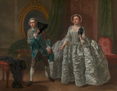 David Garrick és Mrs. Pritchard Benjamin Hoadley "A gyanús férj" című filmjében alkotó: Francis Hayman