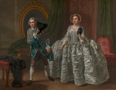 David Garrick és Mrs. Pritchard Benjamin Hoadley "A gyanús férj" című filmjében alkotó: Francis Hayman