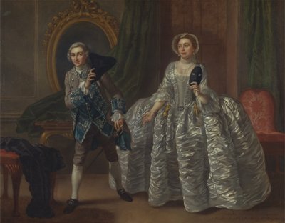 David Garrick és Mrs. Pritchard Benjamin Hoadley "A gyanús férj" című darabjában. alkotó: Francis Hayman