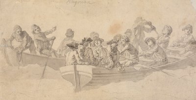 A figurák a csónakokban alkotó: Francis Hayman