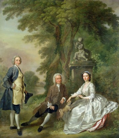 Jonathan Tyers († 1767) és lánya, Elizabeth és férje, John Wood, 1750-52 alkotó: Francis Hayman