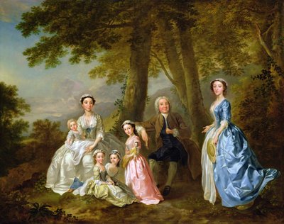 Samuel Richardson második családjával ülve alkotó: Francis Hayman