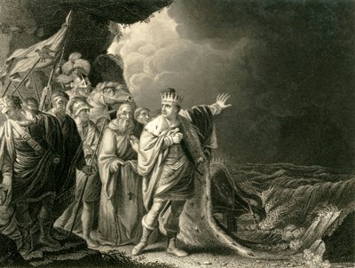 „Canut reproving his Courtiers”, 1840. alkotó: Francis Holl