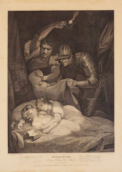V. Edward és öccse, York hercege meggyilkolása. William Shakespeare „III. Richard” című művéből, 4. felvonás, 3. jelenet alkotó: Francis Legat