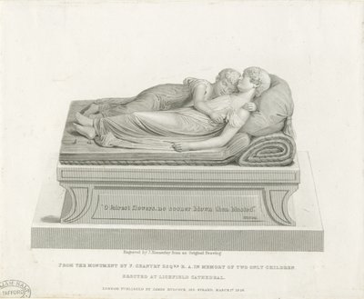 Lichfield katedrális – „Az alvó gyerekek”: metszet, és [19. század] (nyomtatott) alkotó: Francis Legatt Chantrey