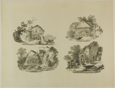 Mill Wheels közelében Abergele, Denbigh, Whitby, Richmond alkotó: Francis Nicholson