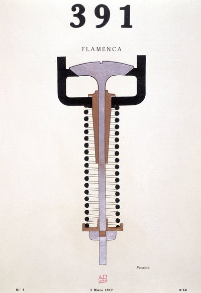 Picabia (1879-1953) "391" című, 1917. 03. 01-i 3. számának borítója (litográfia) alkotó: Francis Picabia