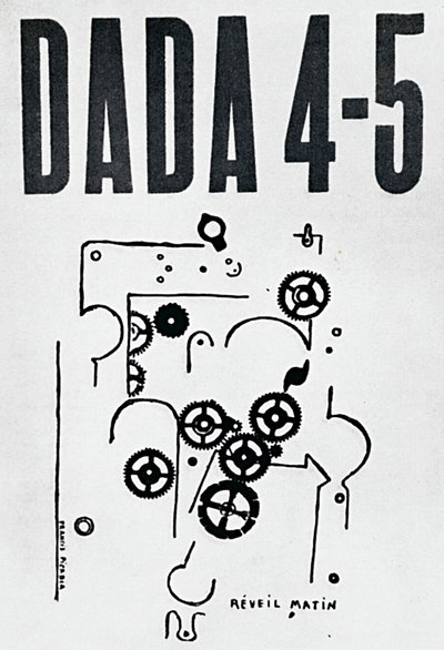 A Dada 4-5 című folyóirat címlapja, tervező: Francis Picabia (1879-1953), Zürich alkotó: Francis Picabia