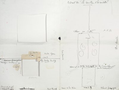 A 391. számú dadaista bulletin 14. számának tervrajza, amely Ingres aláírásának másolatát tartalmazza. alkotó: Francis Picabia