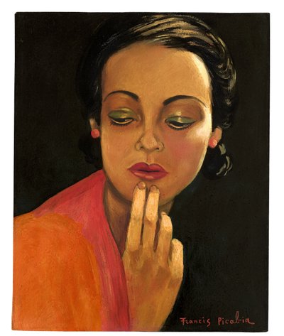 Cím nélkül (Egy nő arca), 1941-43 körül (olaj, karton) alkotó: Francis Picabia