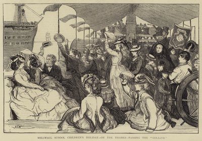 Millwall Iskola Gyerekek Ünnepe, a Temzén, a Góliát mellett alkotó: Francis S. Walker