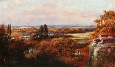 A Temze és az Eton a teraszról, a windsori kastély alkotó: Francis S. Walker