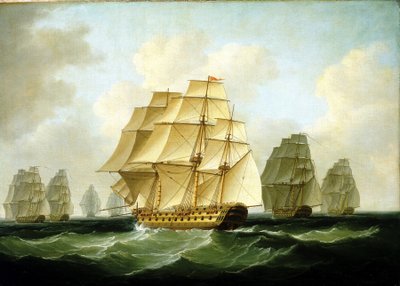 A napóleoni háborúk epizódjai (1803-1815): Richard Strachan vezette üldözés az Ortegal-foknál (Spanyolország), november 4. alkotó: Francis Sartorius