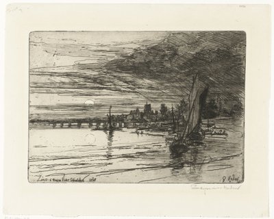 Híd a Temzén Battersea híd alkotó: Francis Seymour Haden (Sir) (signed by artist)