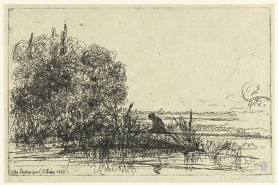 Twickenham aan de Themes Twickenham templom Szerző: Twickenham (cím a tárgyon) alkotó: Francis Seymour Haden (Sir) (signed by artist)