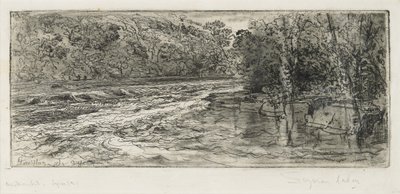 Valószínű hely egy lazac számára, 1889 alkotó: Francis Seymour Haden