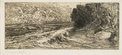 Valószínű hely egy lazac számára, 1889 alkotó: Francis Seymour Haden