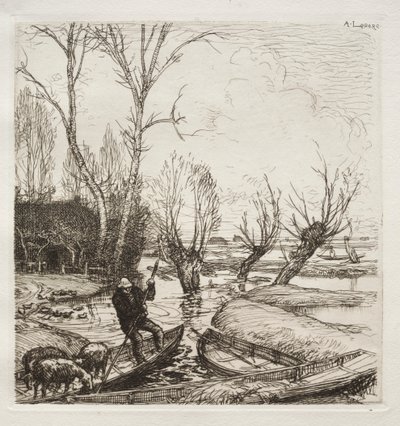 Az elárasztott mocsárnál: A pásztorlány alkotó: Francis Seymour Haden