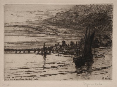 Battersea híd, 1868. alkotó: Francis Seymour Haden