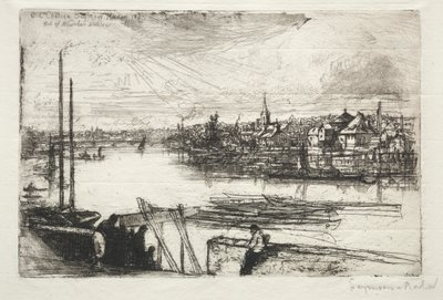 Battersea Reach, 1843. alkotó: Francis Seymour Haden