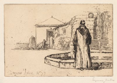 Szerzetes a szökőkútnál alkotó: Francis Seymour Haden