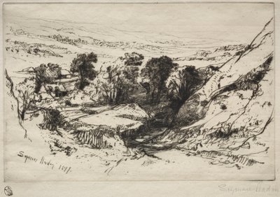 Kilenc Barrow Down, 1877. alkotó: Francis Seymour Haden
