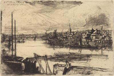 Régi Chelsea, Whistler ablakából (Battersea Reach) alkotó: Francis Seymour Haden