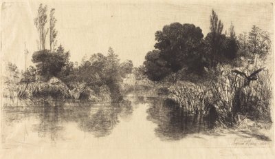 Shere Mill Pond (a nagyobb tányér) alkotó: Francis Seymour Haden