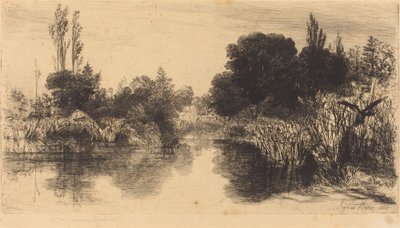 Shere Mill Pond (a nagyobb tányér) alkotó: Francis Seymour Haden