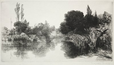 Shere Mill Pond, No. 11 The Large Plate, 1860 és később. alkotó: Francis Seymour Haden