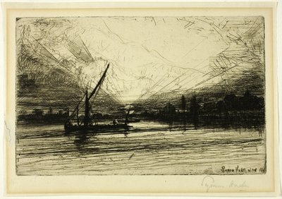 Naplemente a Temzén alkotó: Francis Seymour Haden