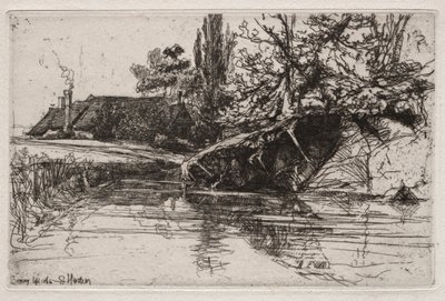A Moat House, 1865. alkotó: Francis Seymour Haden