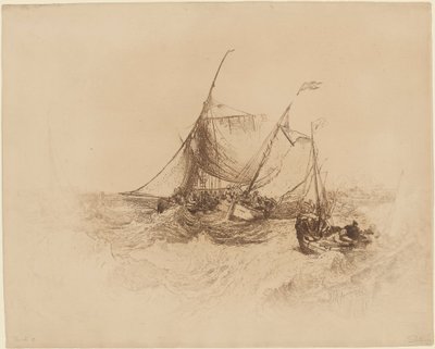 Calais móló alkotó: Francis Seymour Haden after Joseph Mallord William Turner
