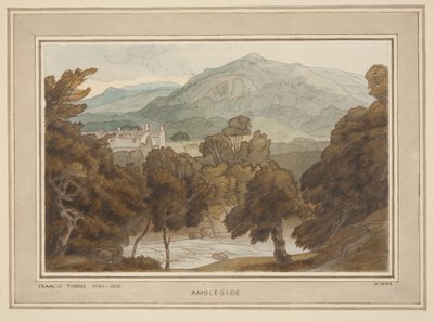 Ambleside, kilátás a Clappers Gate közelében, Ambleside alkotó: Francis Towne