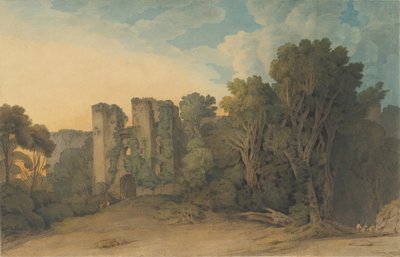Berry Pomeroy kastély Devon megyében, 1775-1805. alkotó: Francis Towne