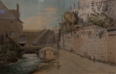 Exeter a Quay Gate és a West Gate között, a városfalakon kívül alkotó: Francis Towne