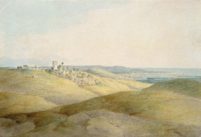 Pough Hill, Bude közelében, Cornwall (toll és tinta és wc papírra) alkotó: Francis Towne