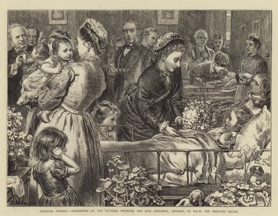 Kórház vasárnap, a chelsea-i Victoria Beteg Gyermekek Kórházának újranyitása, Louise hercegnő HRH által alkotó: Francis Wilfred Lawson