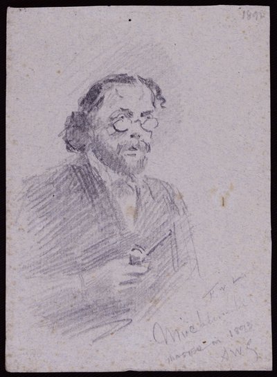 JT Micklethwaite portréja, 1893 körül (ceruza papíron) alkotó: Francis Wilfred Lawson