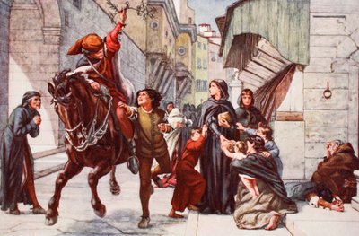 Megkönnyebbülés Firenzében a Liga támadása után alkotó: Francis William Topham