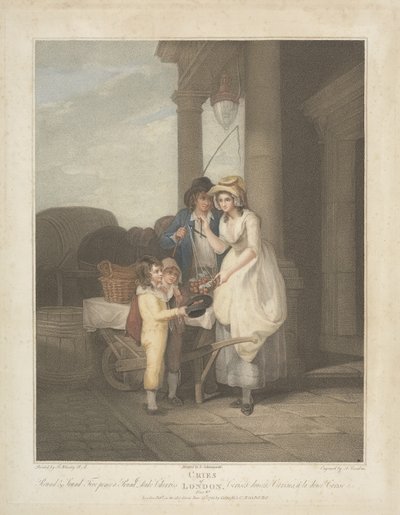 Cries of London: Round and Sound, Five Pence a Pound, Duke Cherries, metszett Anthony Cardon (1772-1813) 1795 alkotó: Francis after Wheatley