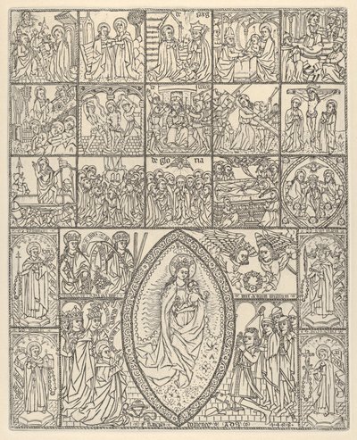 A tizenöt misztérium és a rózsafüzér szűze Modern benyomás, 1488. alkotó: Francisco Doménech