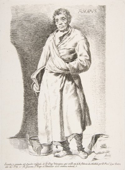 Aesop Aesopus, a Velazquez utáni rézkarcokból, 1778. alkotó: Francisco de Goya