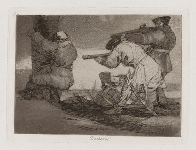 Barbárok! (Barbárok!), 38. tábla A háború katasztrófáiból alkotó: Francisco de Goya