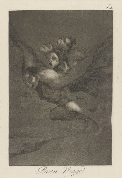 Jó utat. (Bon Voyage.), pl. 64 A szeszélyek című sorozatból alkotó: Francisco de Goya
