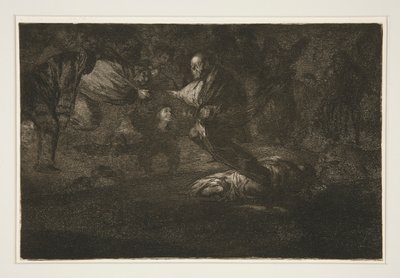 Isten felneveli őket, és összefognak (God Creates and They Join Up Together), pl. 18 A Példabeszédek sorozatból alkotó: Francisco de Goya