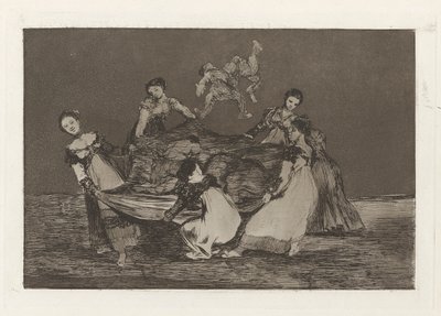 Feminine Folly, más néven Nehezebb, mint egy döglött szamár, a Példabeszédek sorozatból alkotó: Francisco de Goya