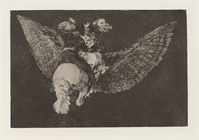 A Flying Folly, más néven Mondd el a barátot, aki szárnyaival letakar, és csőrével megharap, a Los disparates (A közmondások) sorozatból alkotó: Francisco de Goya