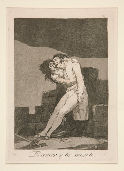szerelem és halál (Love and Death), pl. 10. A szeszélyek sorozatból alkotó: Francisco de Goya